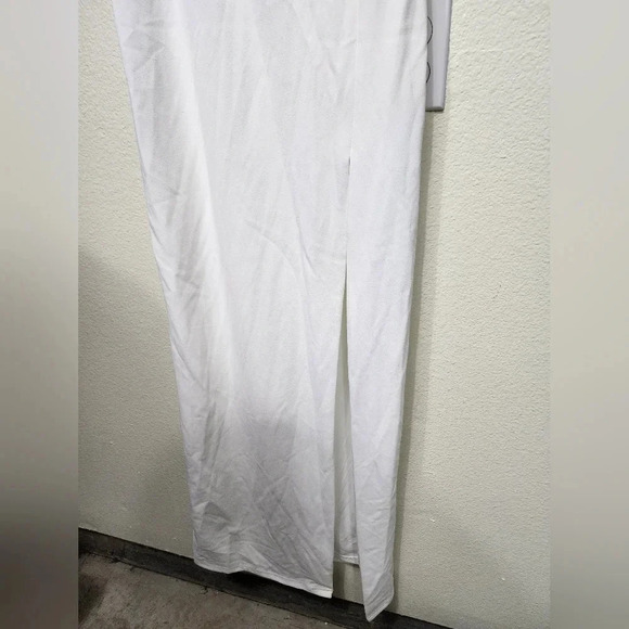 Lulu's Sincerely Passionate White Ruffled Off-the-Shoulder Maxi Dress S Wedding - Picture 9 of 13